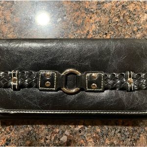 Black wallet can be used as clutch